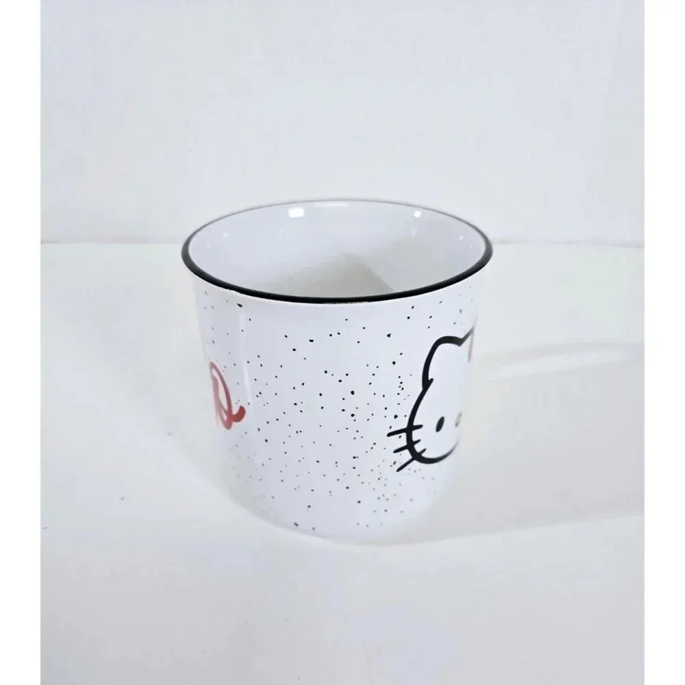 New Stylish Hello Kitty Coffee Mug, Hot or Cold, White & Red, 20fl oz - Picture 2 of 7